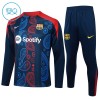 Barcelona Training Huppari 2024-25 Neljännes Zip Navy - Lasten